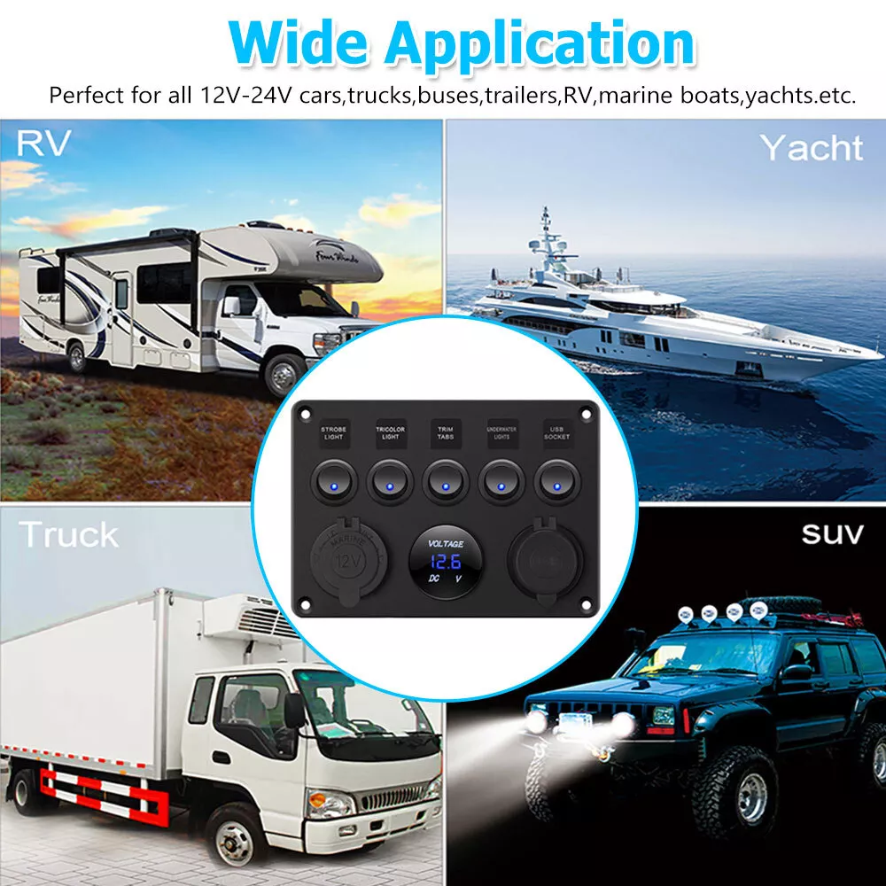 5 Gang Rocker Switch Panel - Image 11