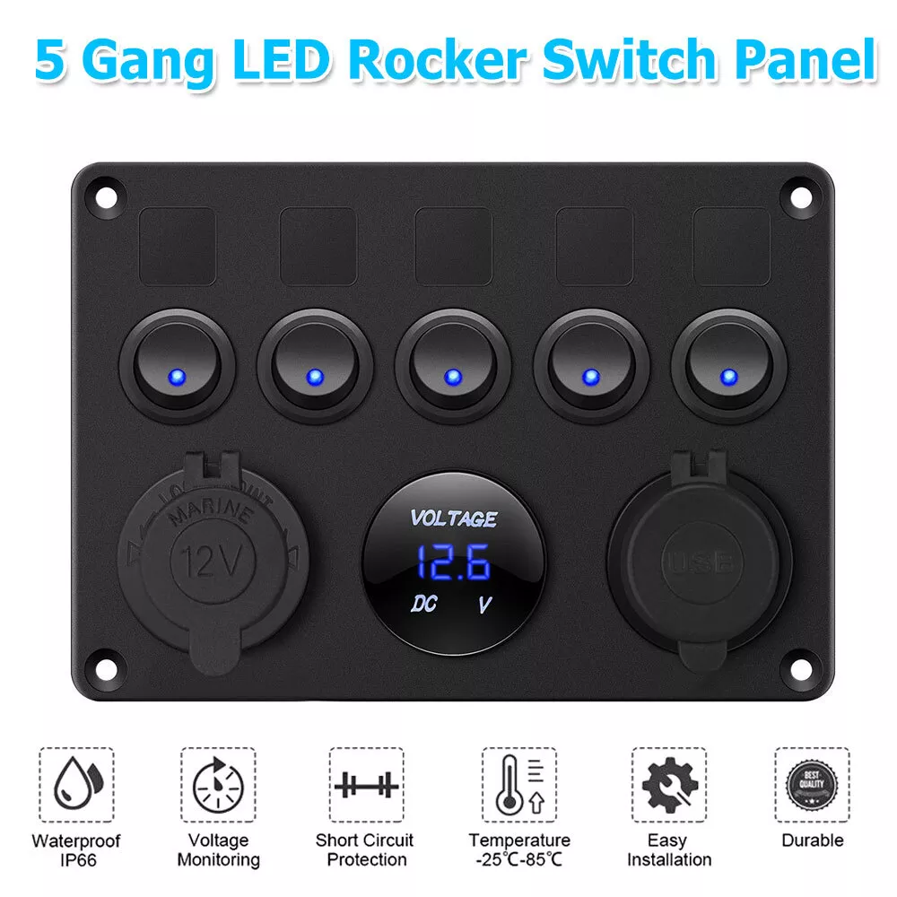 5 Gang Rocker Switch Panel - Image 5
