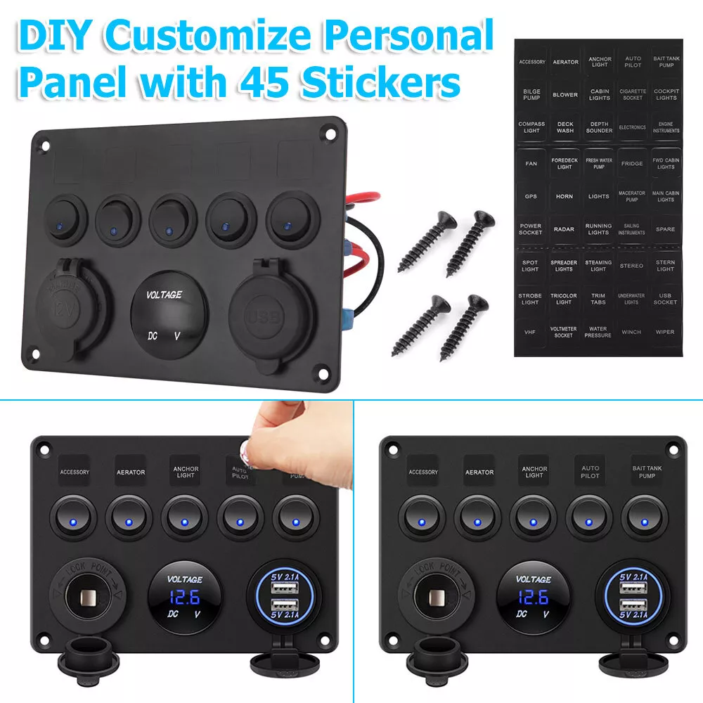 5 Gang Rocker Switch Panel - Image 6