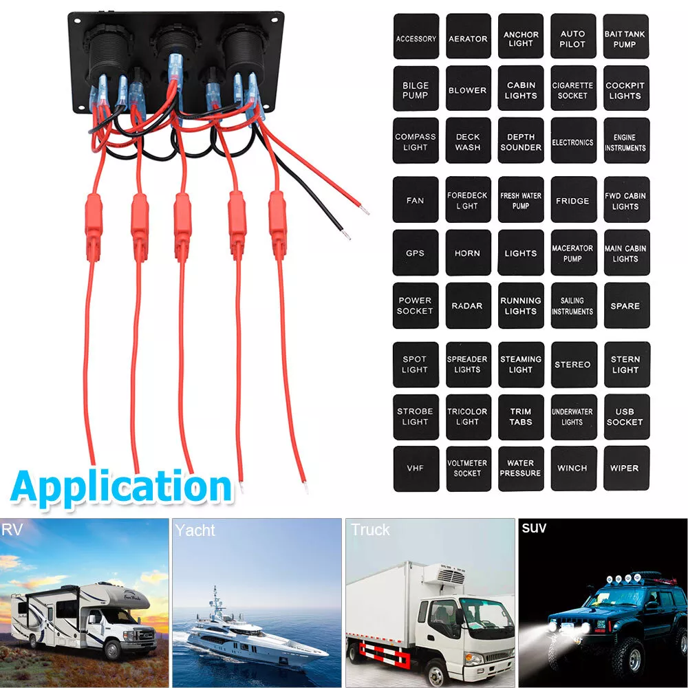 5 Gang Rocker Switch Panel - Image 9
