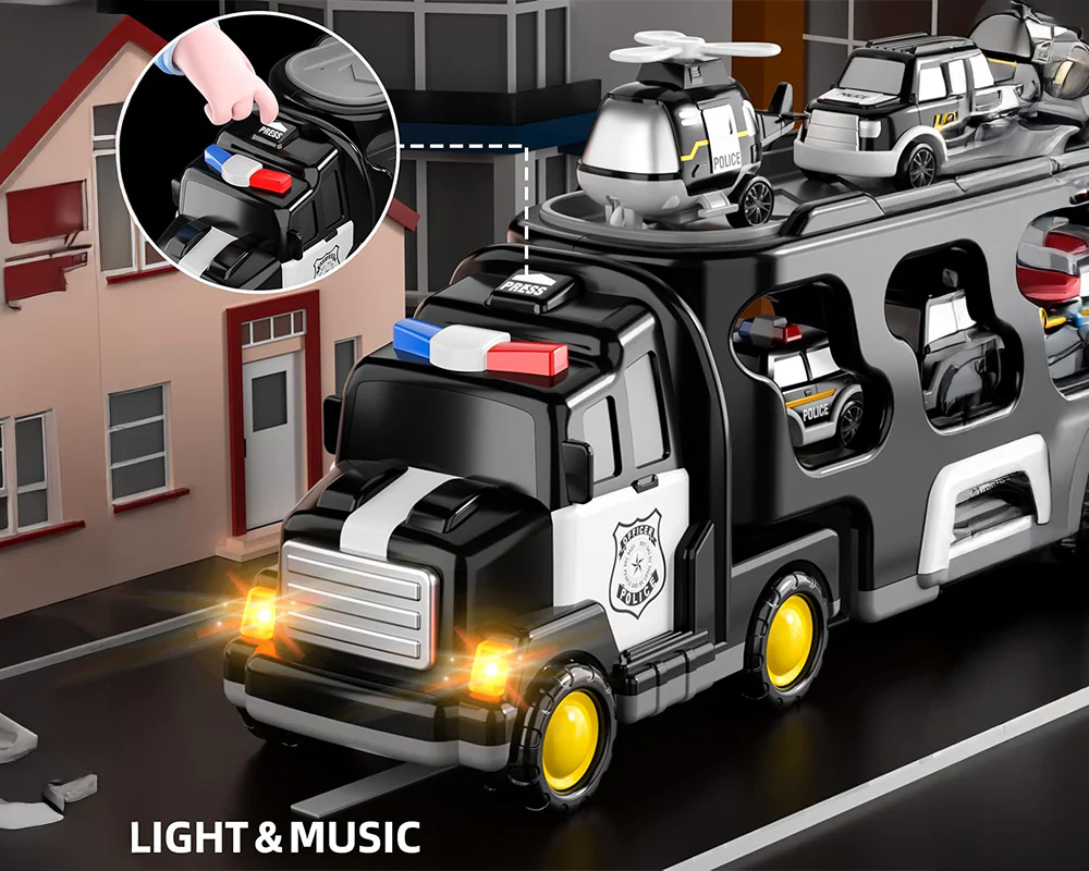 5-in-1 Police Trucks Toy Set - Image 4