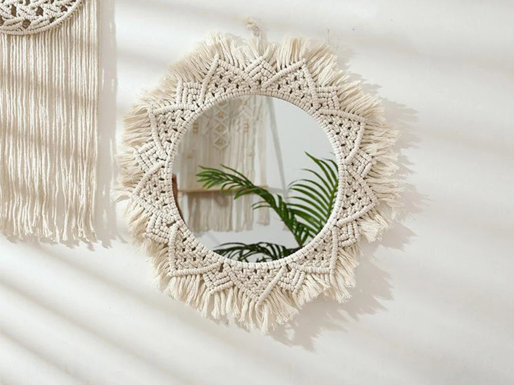 50 cm Handmade Macrame Mirror - Image 2