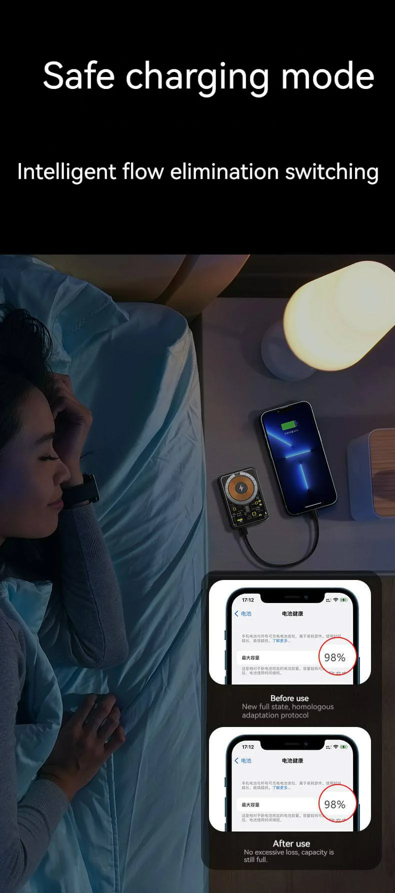 5000mah Magnetic Magsafe Wireless Power Bank-Black - Image 7