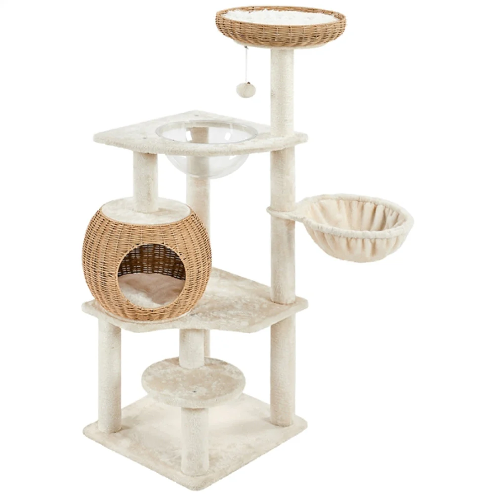54″ Tall Rattan Cat Tree - Image 3