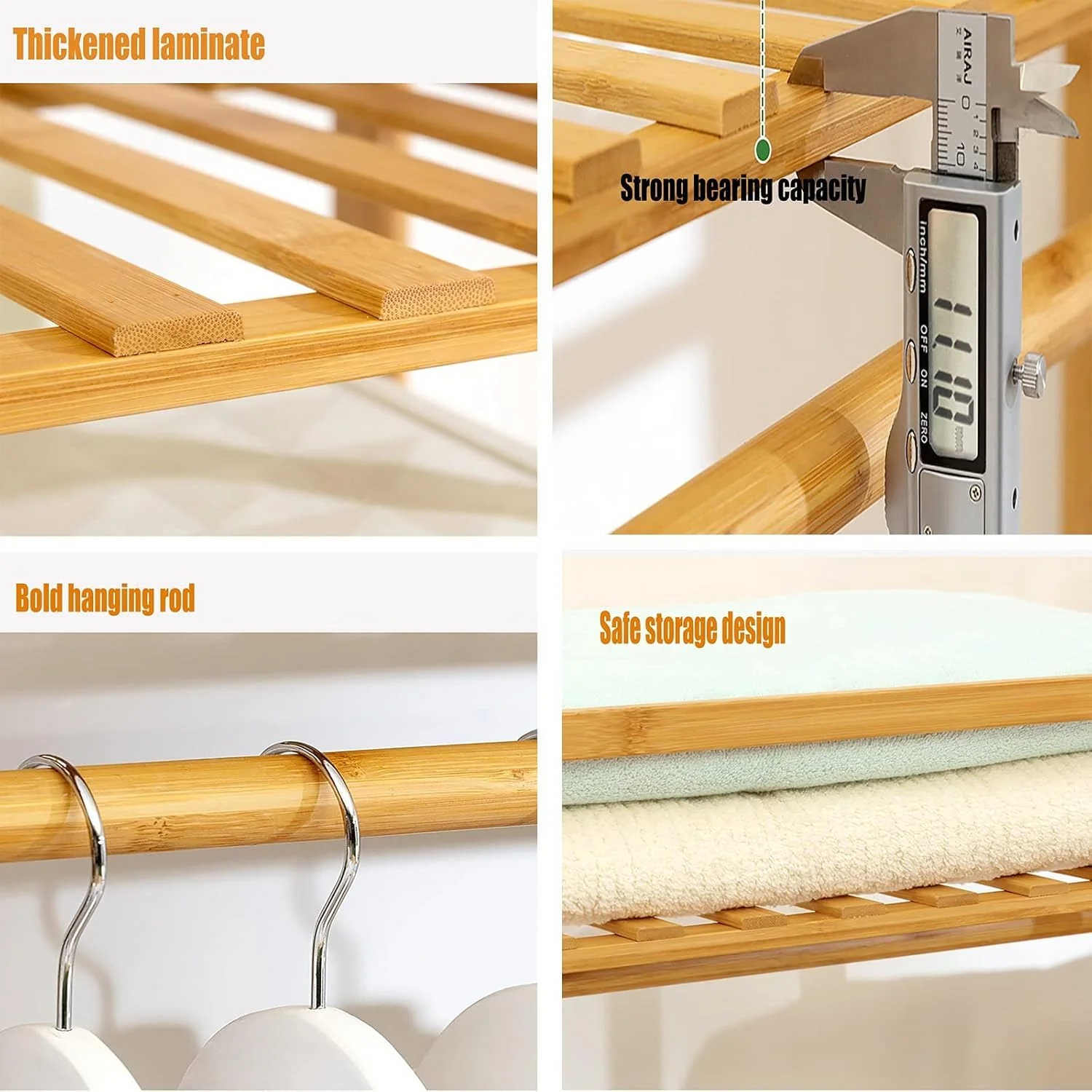 Bamboo Wardrobe Clothes Rack - Image 7