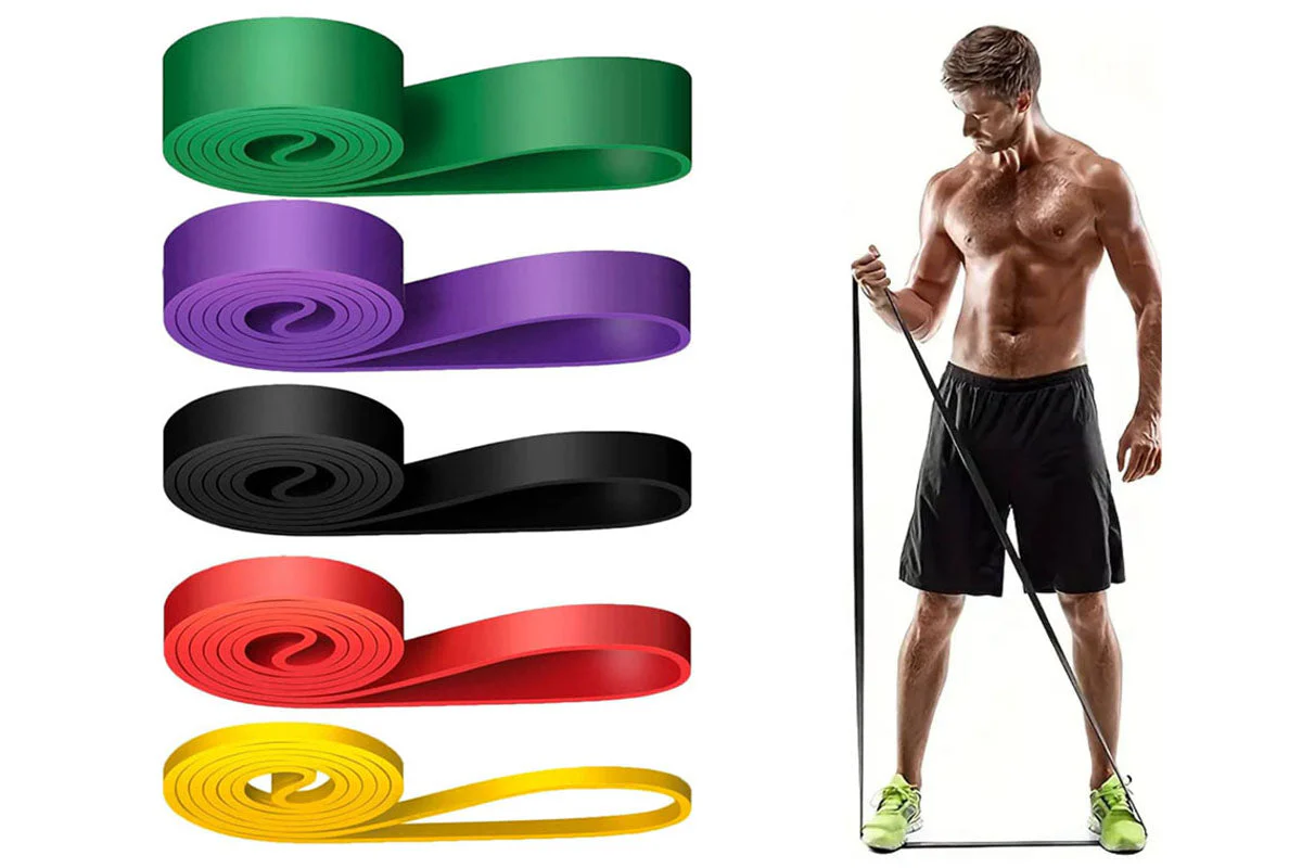 5Pcs Resistance Bands Exercise Yoga Pilates Rubber Fitness Training - Image 2