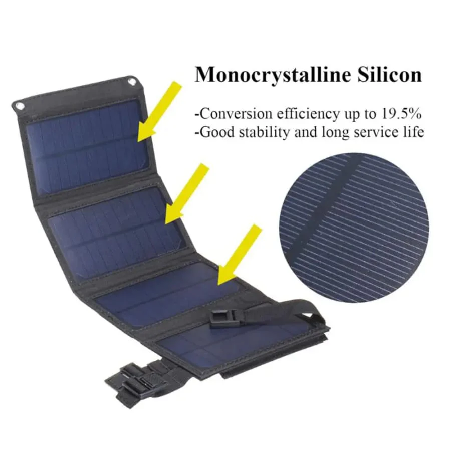 5W Foldable Solar Panel - 5V USB Output - Image 2