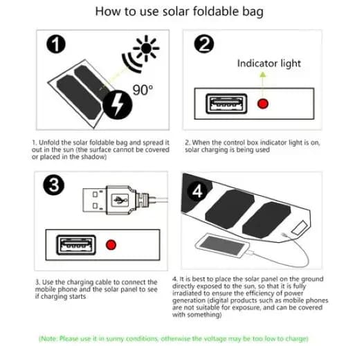 5W Foldable Solar Panel - 5V USB Output - Image 3