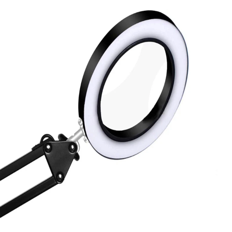 5X Magnifying Lamp with Big Clamp 3 Adjustable LED Light 10 Brightness Magnifier - Image 4