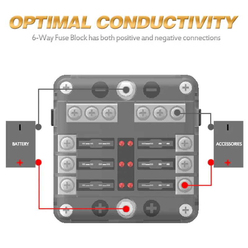 6 Circuit Negative Bus Blade Fuse Block - Image 7