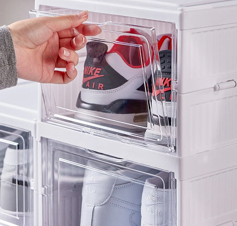 6 Tiers Folding shoe cabinet transparent shoe storage box foldable Organizer - Image 5