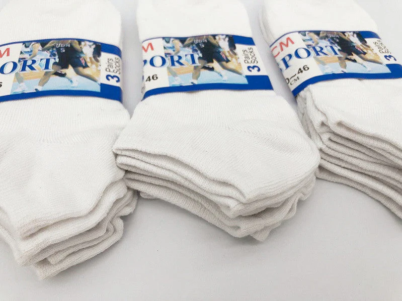 (60 Pairs) Thin Ankle Socks - WHITE - M7-11/ W8-12 - Image 2
