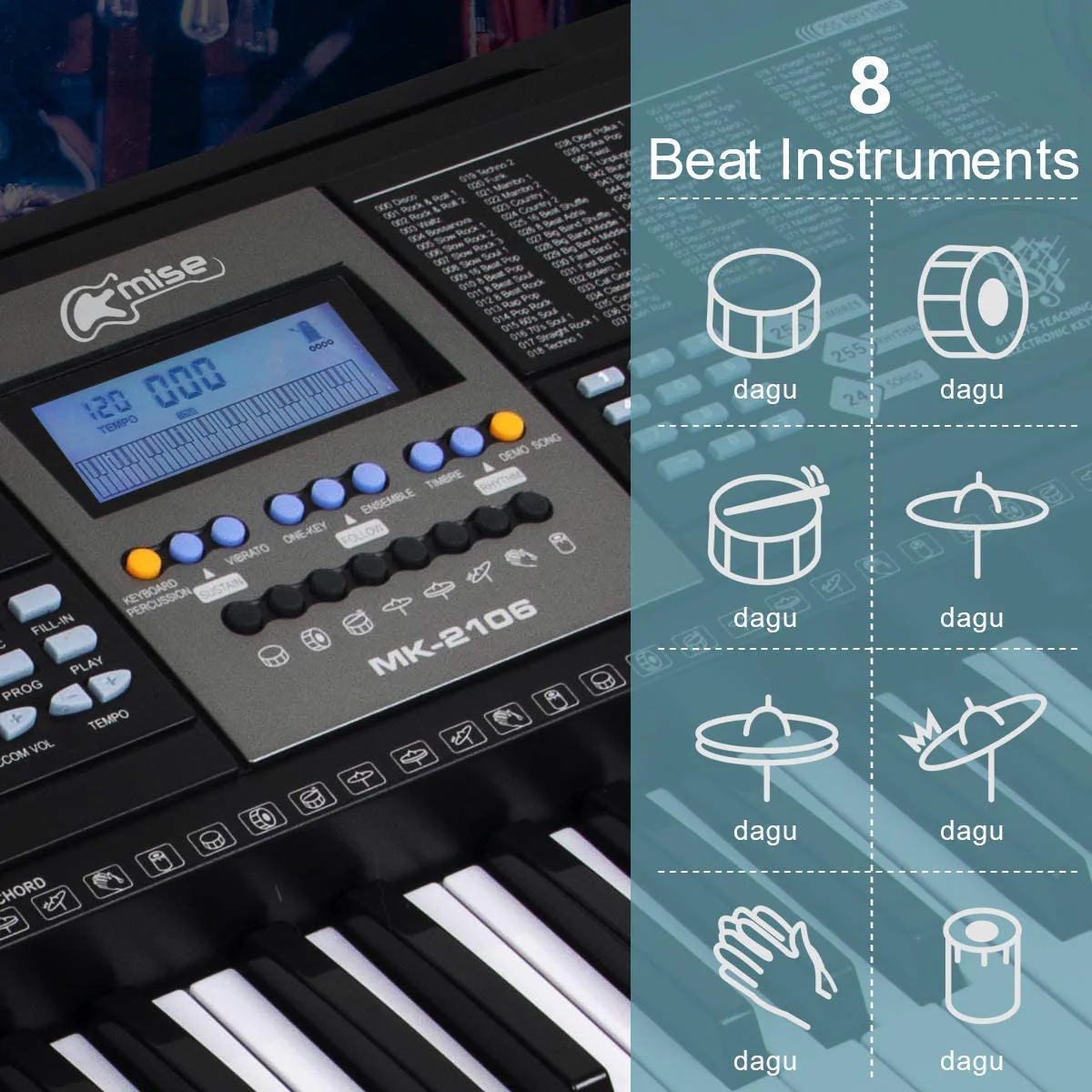 61 Key Electronic Piano Keyboard MK-2106 - Image 3