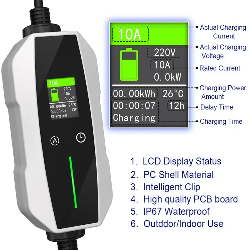 Portable EV Charger Type 2 (10A, 2.3kW) - Image 6