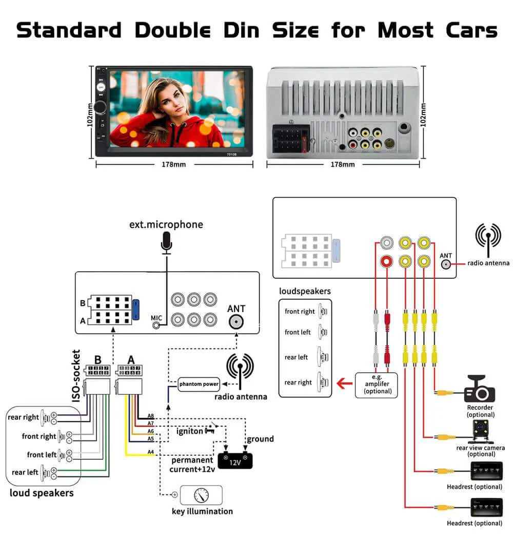 7" Double DIN Touch Bluetooth Car Stereo - Image 6