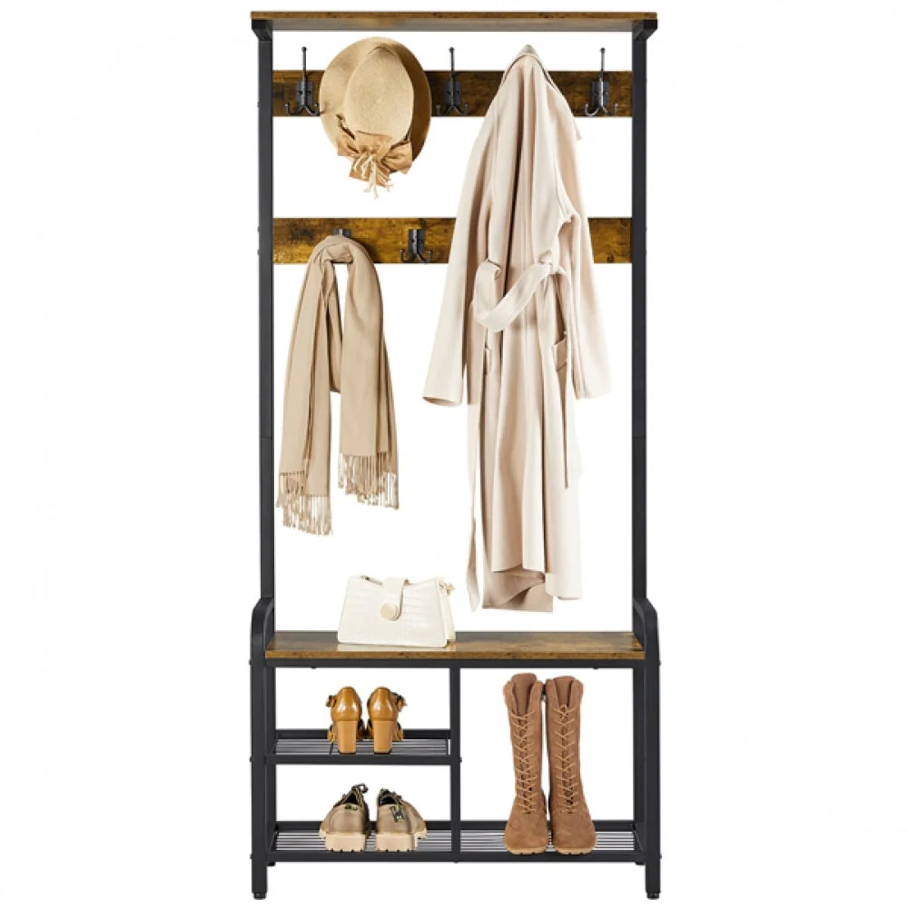 72” H Multifunctional Hall Tree with Bench &amp; Shoe Storage - Image 5