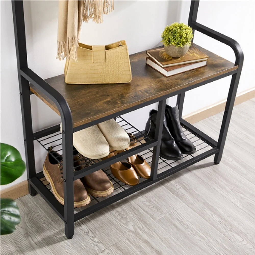 72” H Multifunctional Hall Tree with Bench &amp; Shoe Storage - Image 7