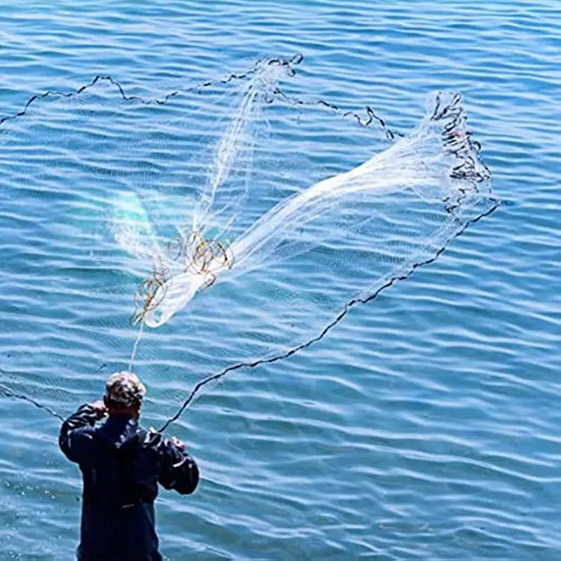 8ft (2.4m) Fishing Casting Net with Sinkers Weights - Image 4