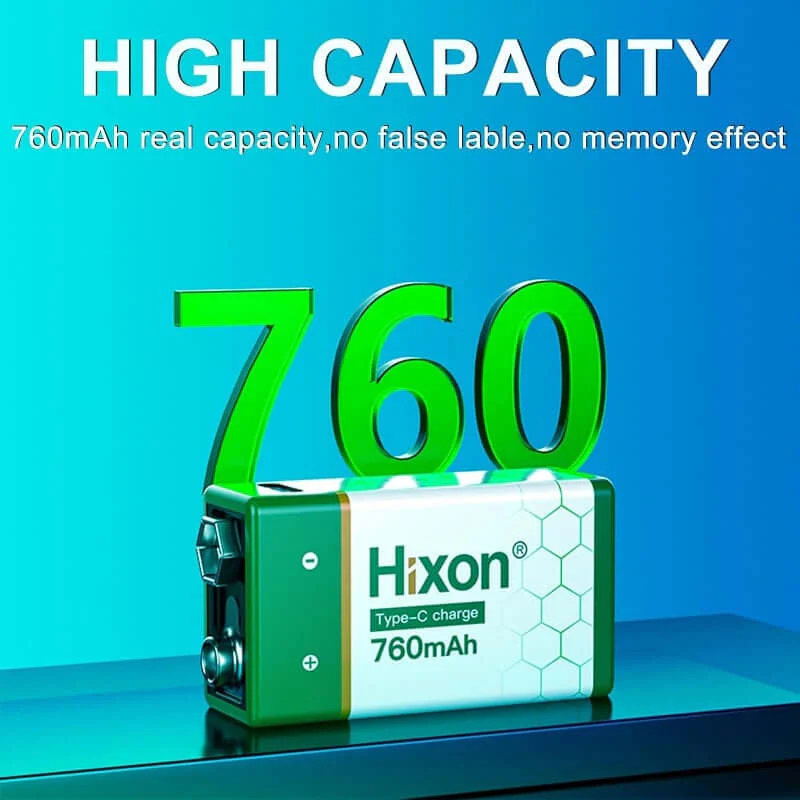 9V Li-ion 760mAh USB Rehcargeable battery 2 Packs - Image 4