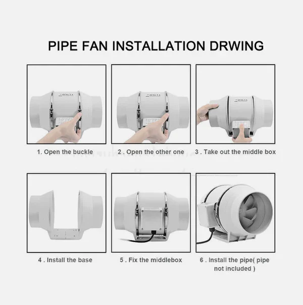 4" Inline Extractor Fan Exhaust Duct - Image 4