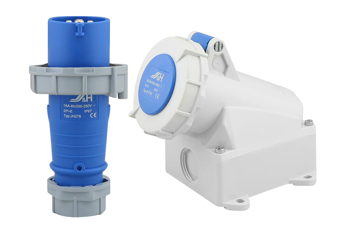IP67 Caravan Lead Connector Plug (Male) and Caravan Surface Sockets (Female) 16A - Image 2