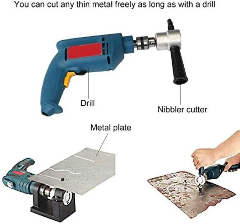 Adjustable Double Head Sheet Metal Nibbler Cutter Cutting Power Drill Attachment - Image 6