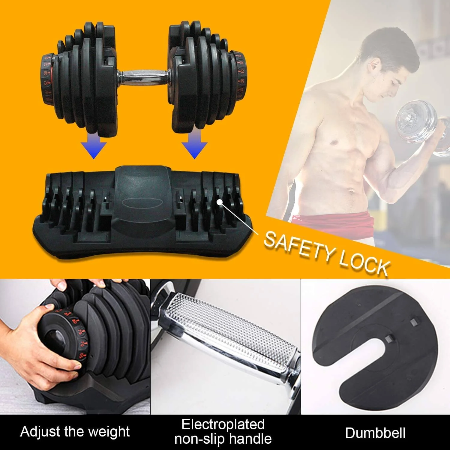 Adjustable Dumbbells 40Kg 2PCS Set - Image 6