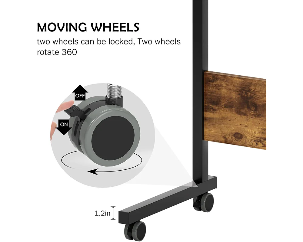 Adjustable Laptop Desk Stand with Wheels - Image 9