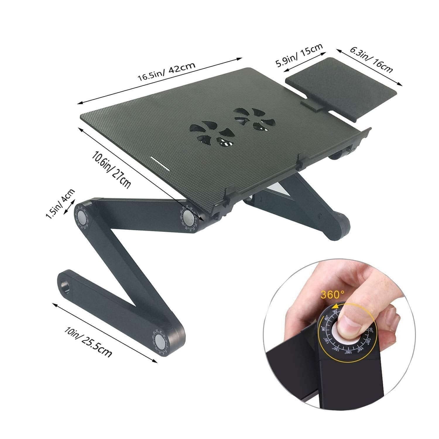 Adjustable Laptop Table Stand with Cooling Fan - Image 5