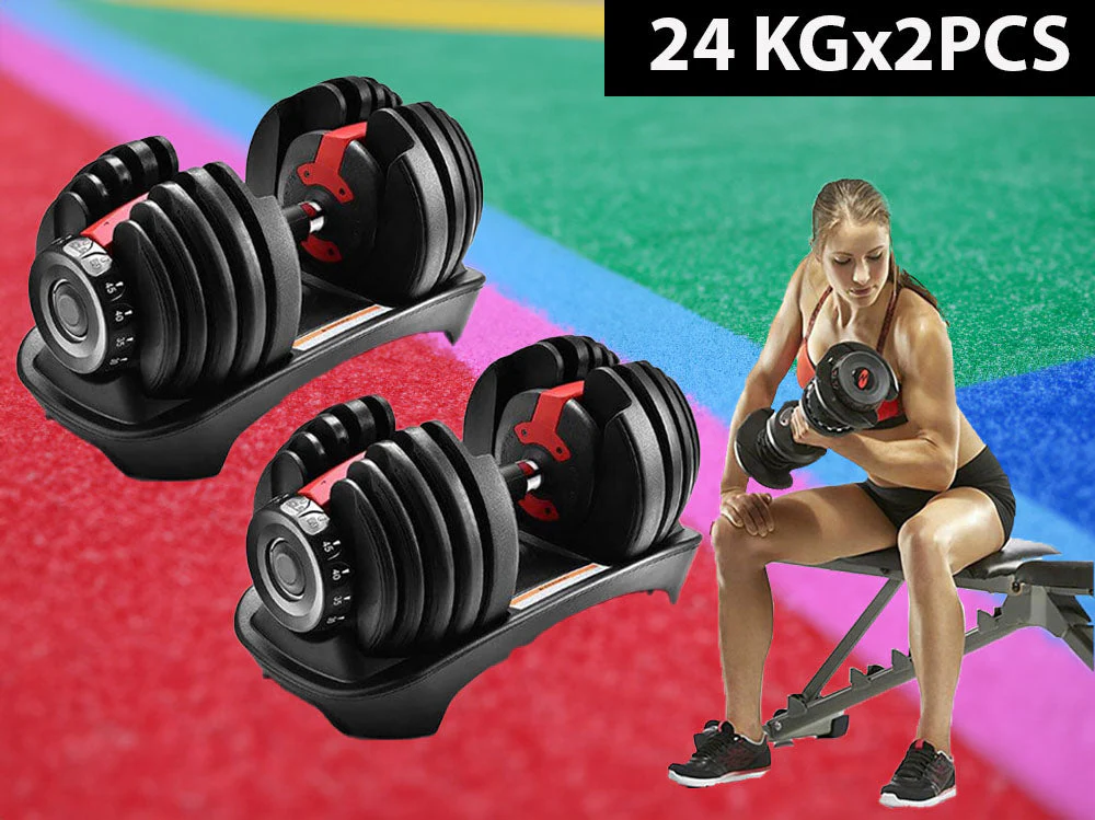 Adjustable Weights Dumbbell Set 24Kg Pair - Image 4