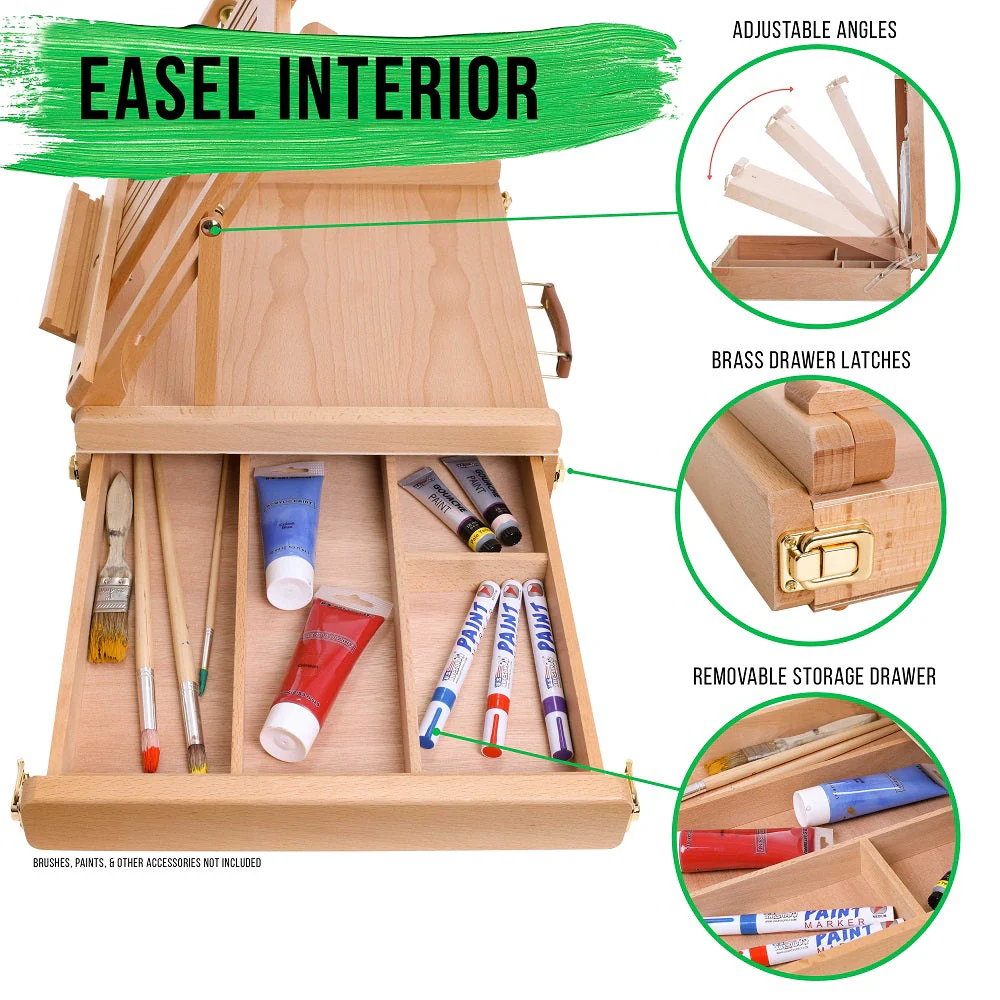 Adjustable Wood Table Sketch box Easel - Image 7