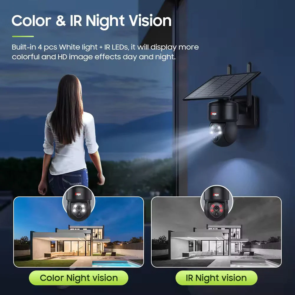Anspo WIFI SOLAR security camera wireless free batteries and 64GB card Black - Image 7