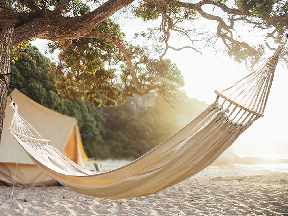 Anti-Rollover Canvas Fabric Hammock - Image 2