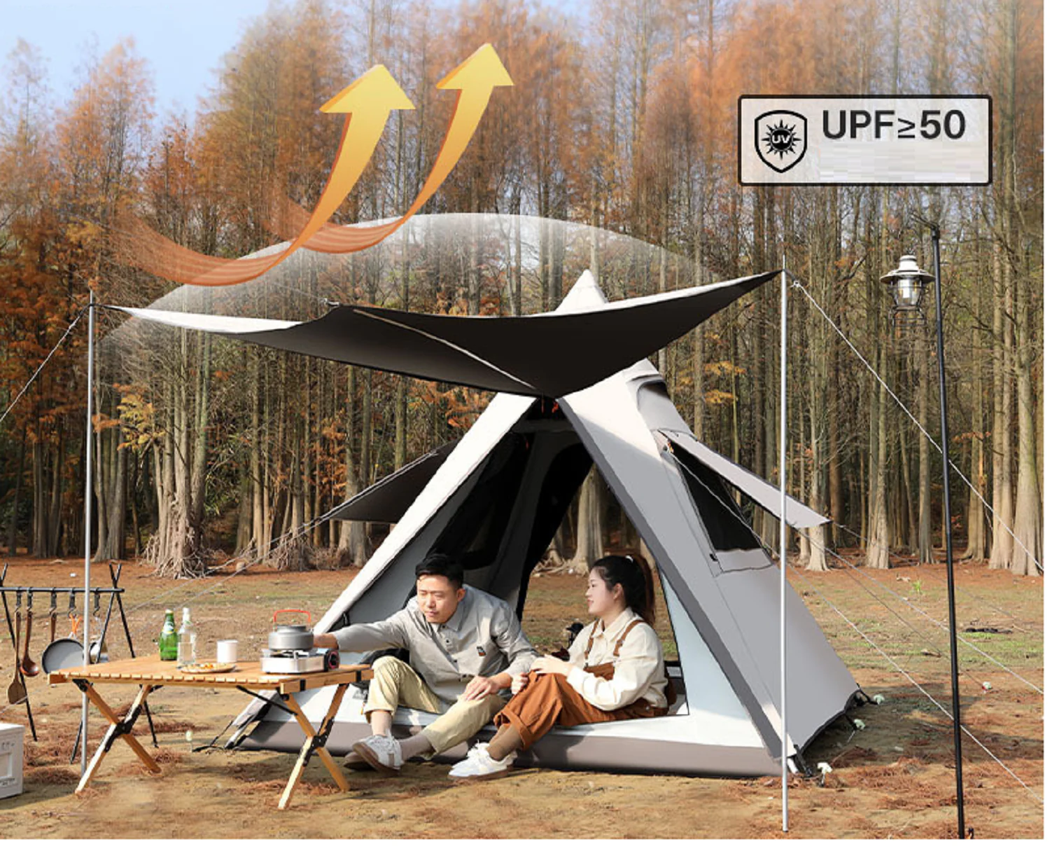 Automatic Pyramid Double-Layer Outdoor Camping Tent - Image 2