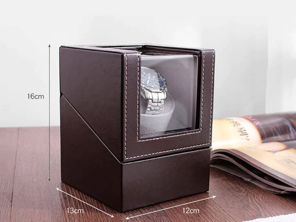 Automatic Quad Watch Winder Wood Display Box Motor Rotation Storage - Image 5