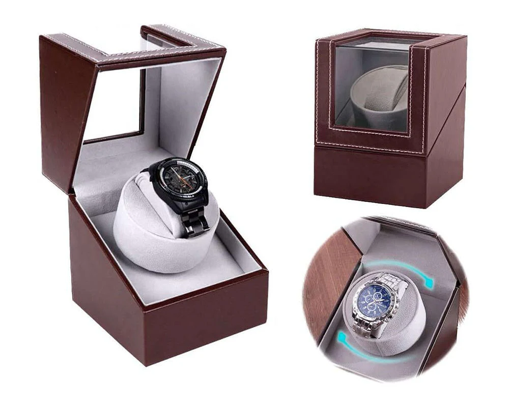 Automatic Quad Watch Winder Wood Display Box Motor Rotation Storage - Image 9