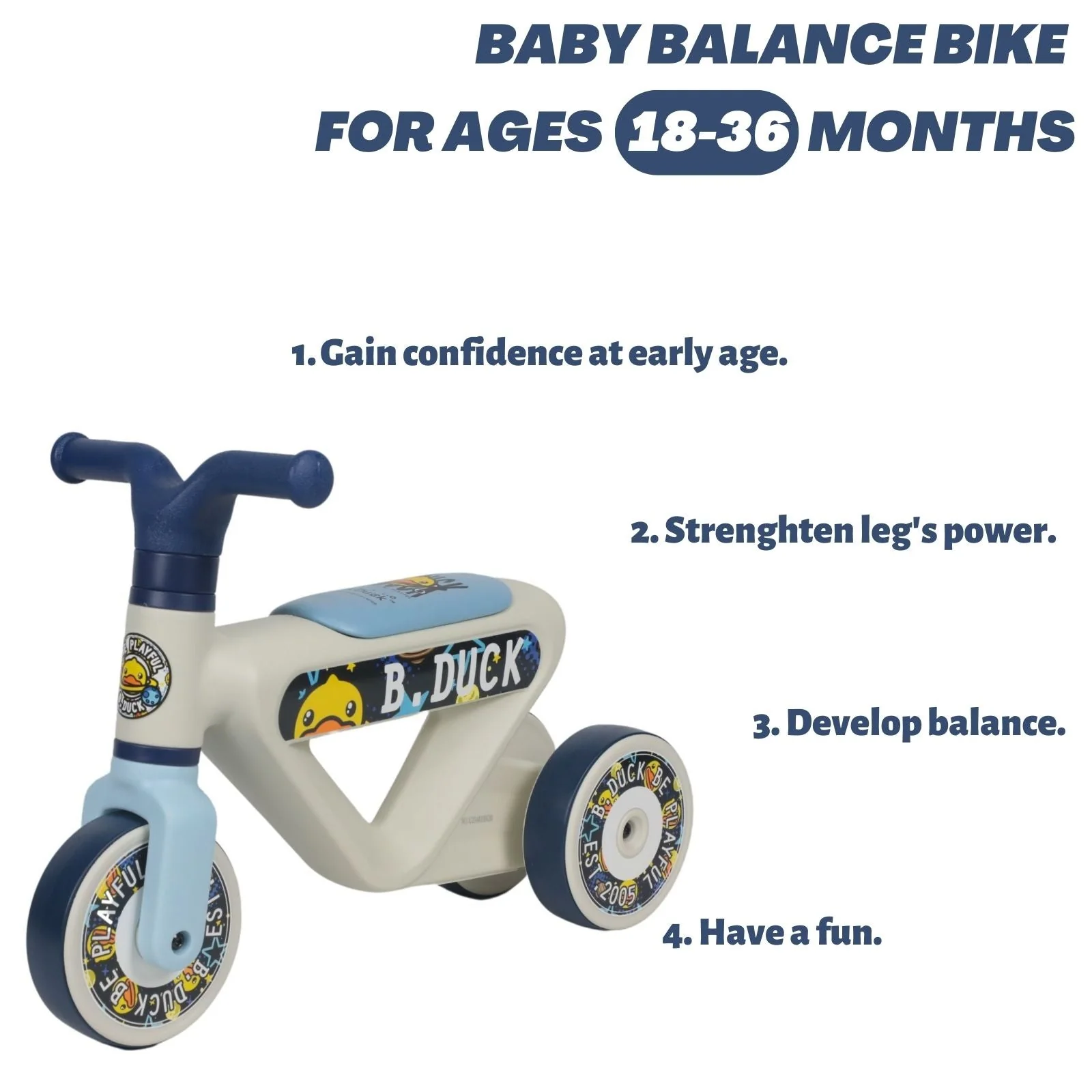 Baby Balance Bike 1005S Blue - Image 2