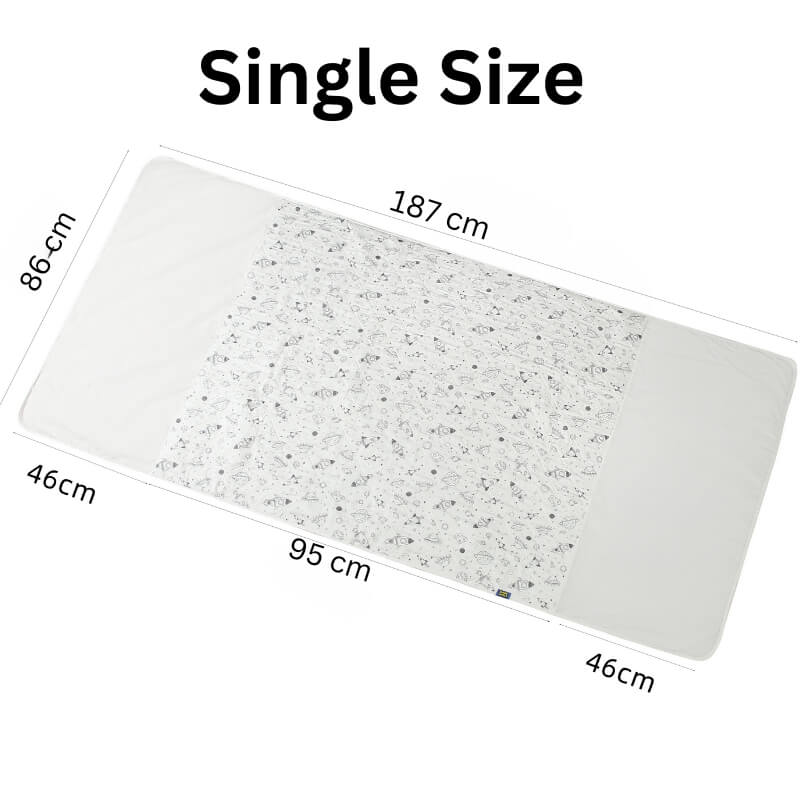 Baby & Kid Waterproof Bed Pad With Wings-Space - Image 7