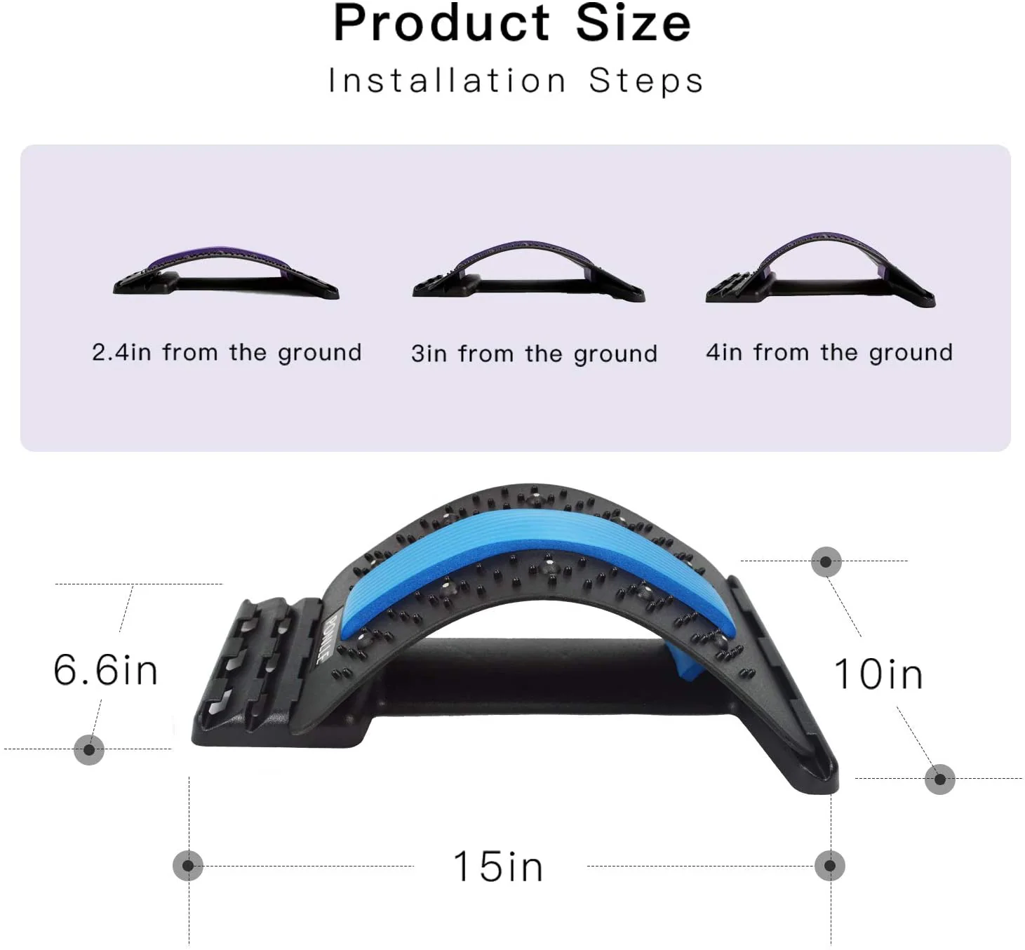 Back Spine Tractor,Lumbar Spine Back Support Stretch Waist Relax Mate Blue - Image 6