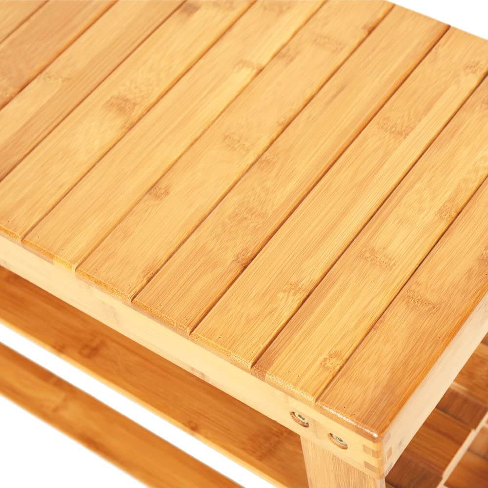 Bamboo Shoe Rack Bench 3-Tier - Image 3
