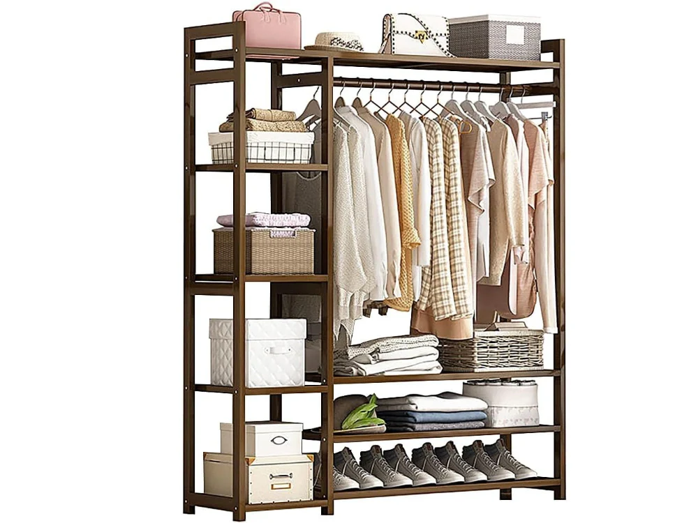 Bamboo Wardrobe Clothes Rack - Image 10