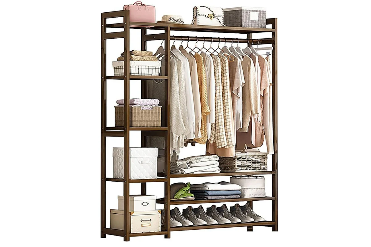 Bamboo Wardrobe Clothes Rack - Image 2