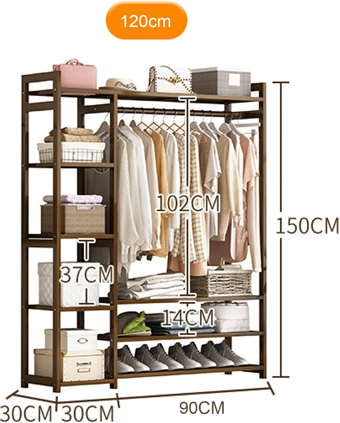 Bamboo Wardrobe Clothes Rack - Image 4