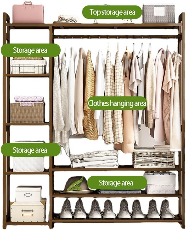 Bamboo Wardrobe Clothes Rack - Image 9