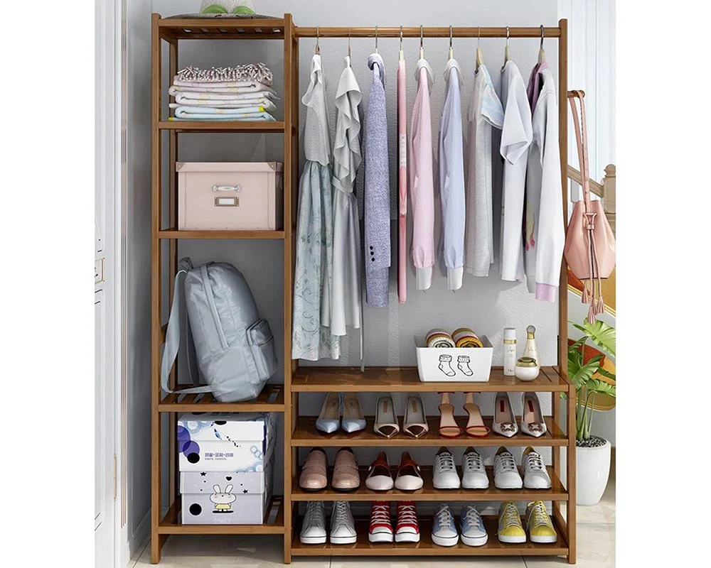 Bamboo Wardrobe Clothes Rack - Image 4