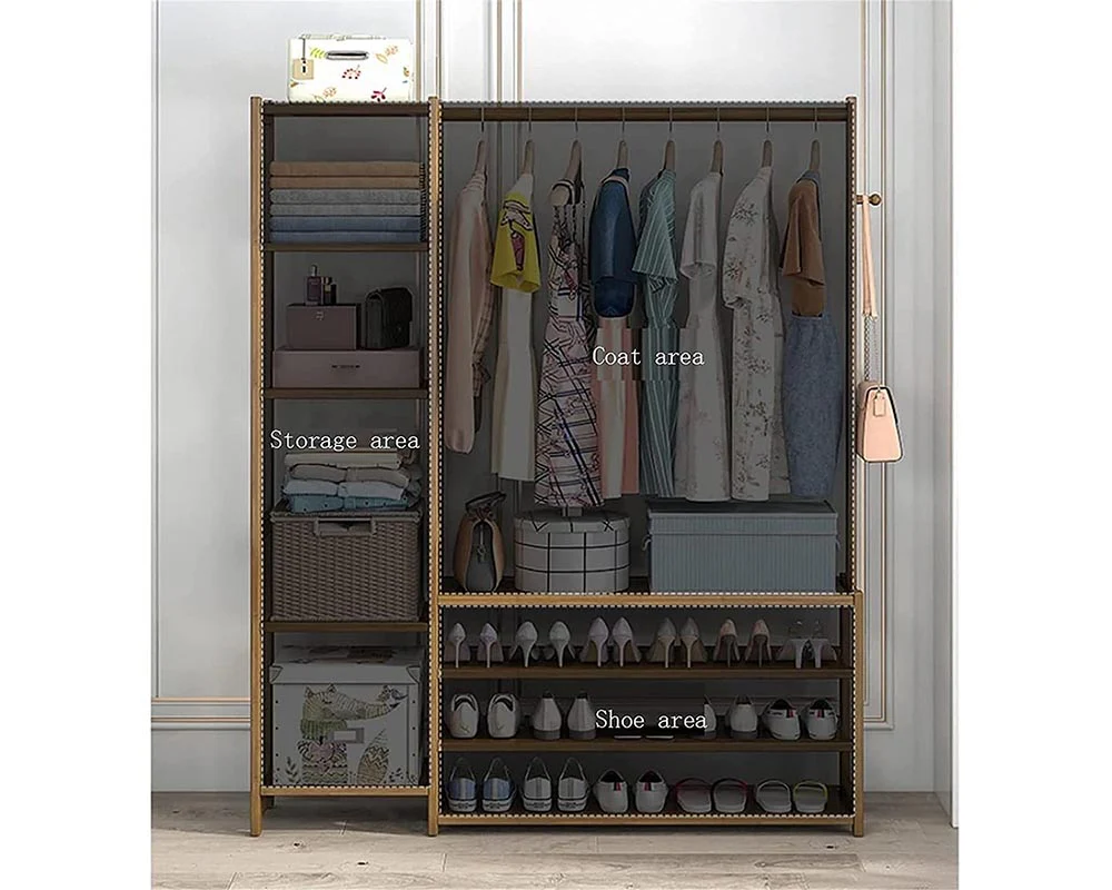 Bamboo Wardrobe Clothes Rack - Image 8