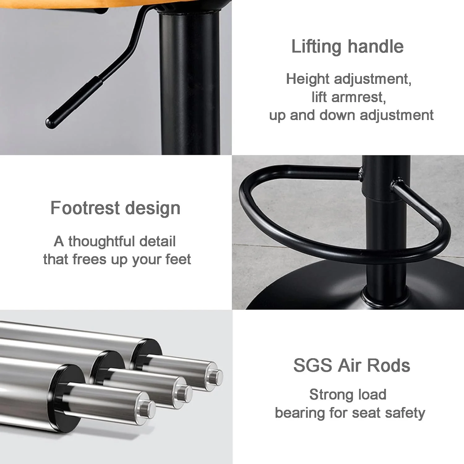 Bar Stools Adjustable Swivel Bar Stools - Image 4