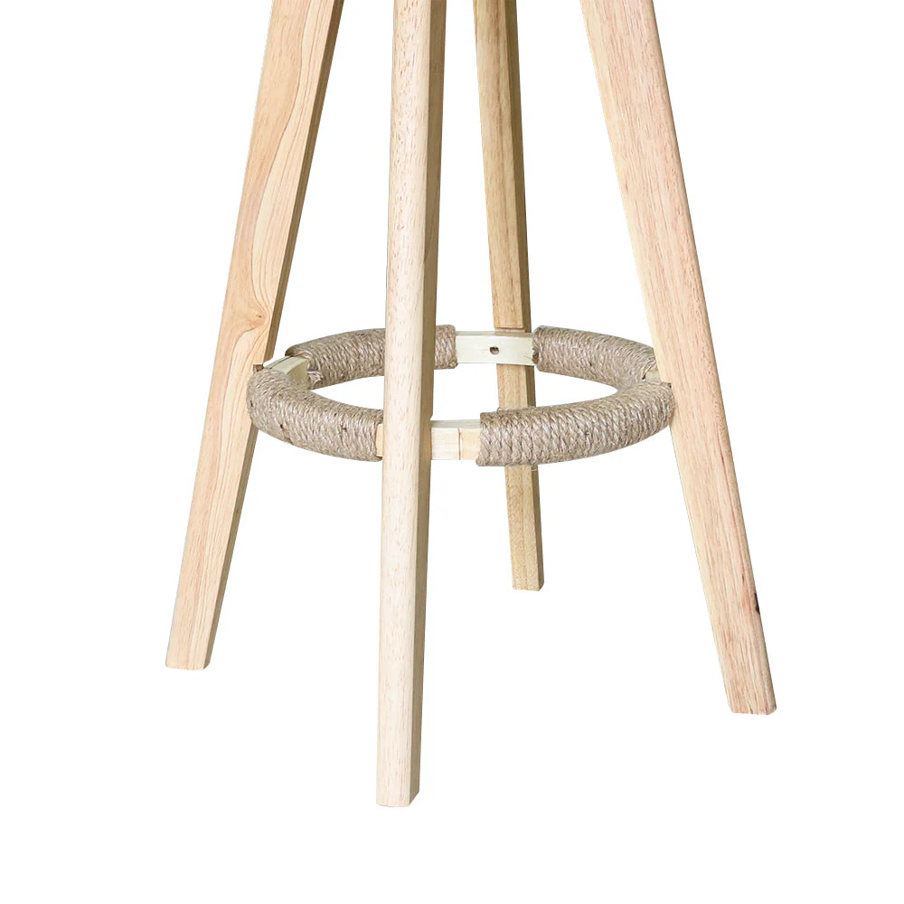 Bar Stools Chair 360 Degree Swivel Beige - Image 9