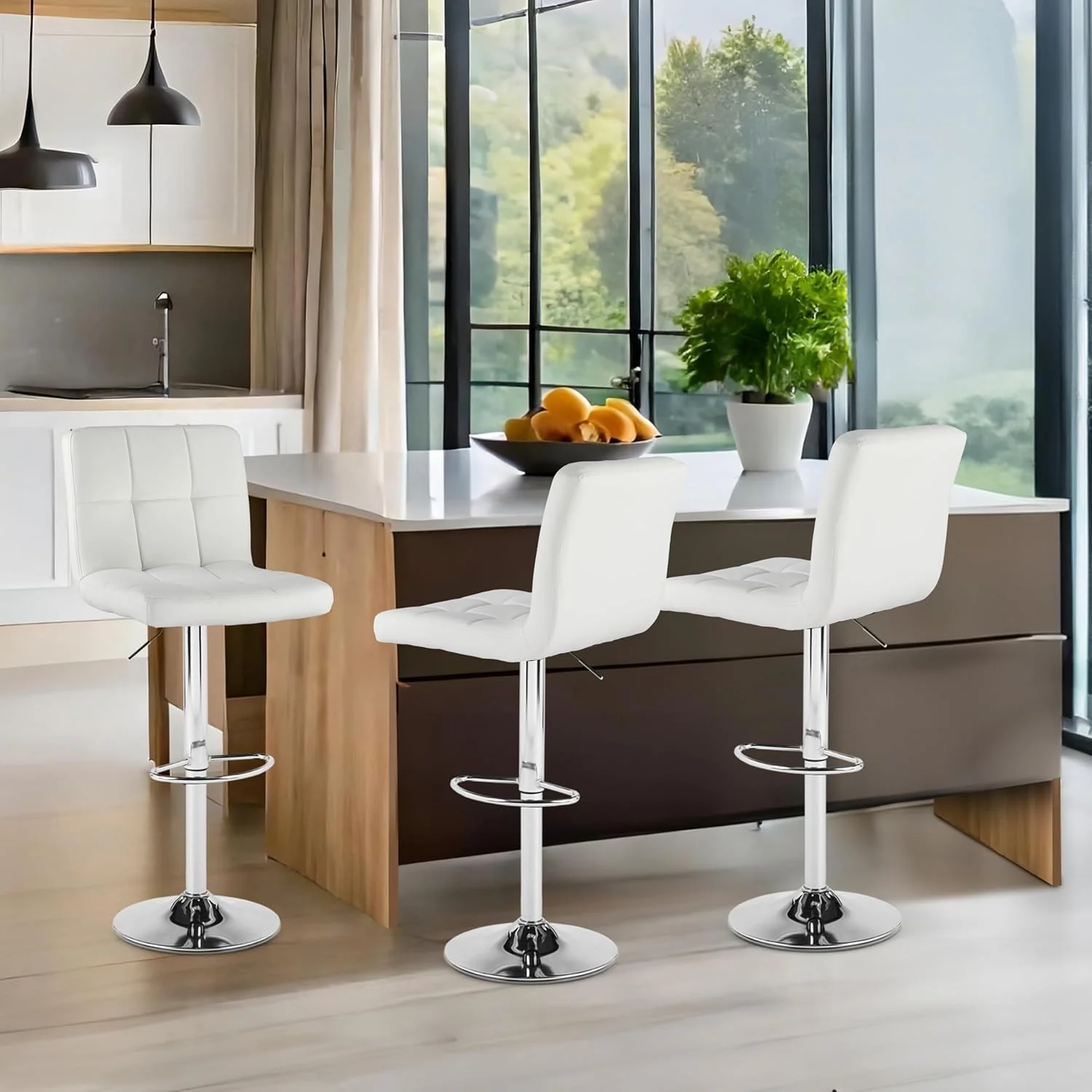 Bar Stools With Pu Leather Height Adjustable Bar Stools - Image 10