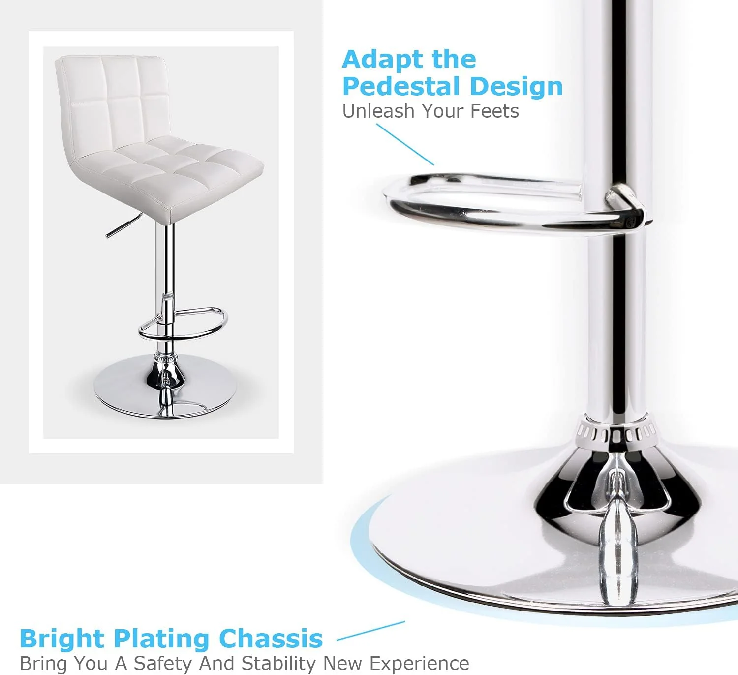 Bar Stools With Pu Leather Height Adjustable Bar Stools - Image 15